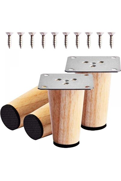 STARSTAR Four 8cm wooden furniture legs, replacement legs for solid wood sofa...