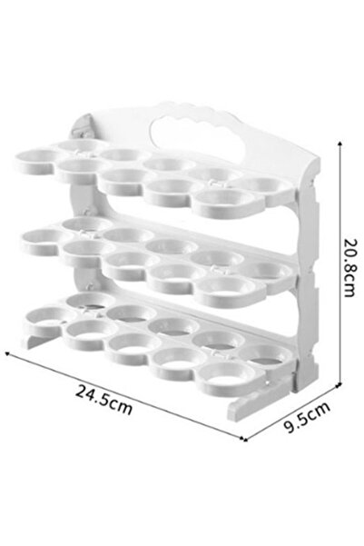 STARSTAR White - Foldable egg carton - 24-compartment refrigerator egg rack -...
