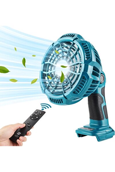 Morvena Picks Ventilator portabil Makita de 18 V cu acumulator Li-ion cu ilum...