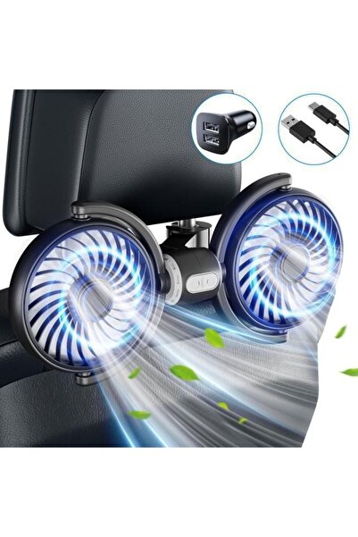 Morvena Picks Ventilator auto - Dual-Head - USB portabil - 3 viteze - Rotire ...