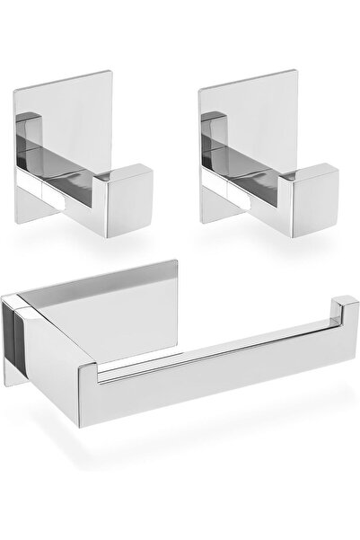 STARSTAR 1 toilet paper holder and 2 hooks with adhesive - Toilet paper holde...