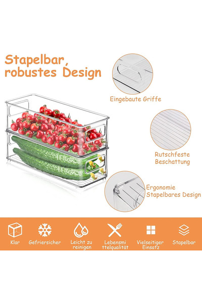 STARSTAR Refrigerator organizer set, 6 pieces, stackable mini-fridge organize...