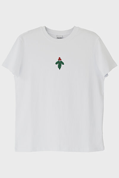 lofux White T-Shirt with Shepherd's Crook Pattern