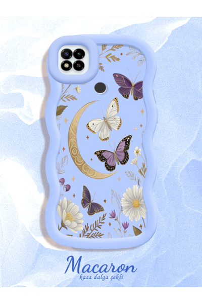 CHICASELUX Poco C31 Compatible Wavy Frame Moon Butterfly and Flower Patterned...