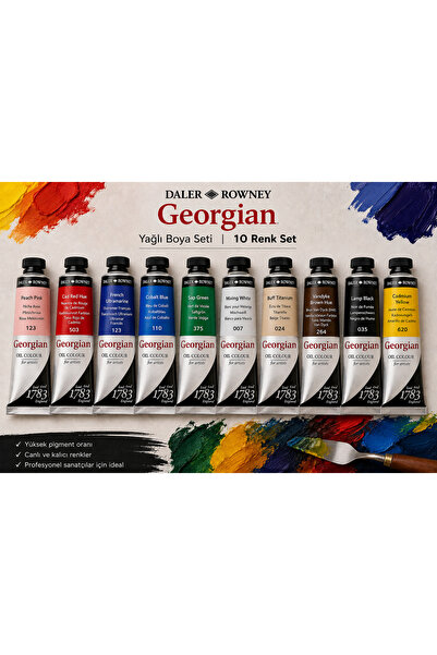 Daler Rowney Georgian Yağlı Boya Seti 10 Renk x 38 ml Profesyonel Sanatçı Boy...