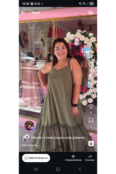 Store Büyük Beden Askılı Elbise