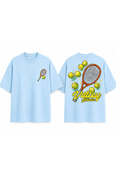 VODEXA Unisex Oversize Tennis Printed T-Shirt 100% Cotton Tennis Themed Comfo...