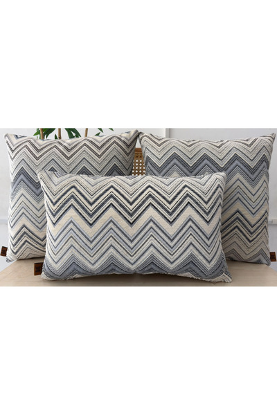 Elanora Home Decorative Cushion Cover, High-Quality Woven Fabric, Set of 3