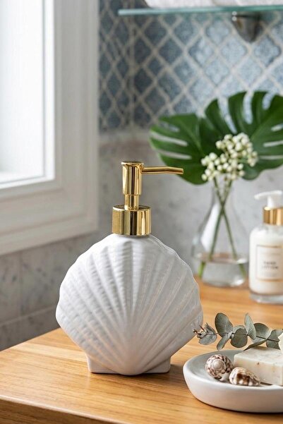 ALBETTO Stoneware Liquid Soap Dispenser Oyster White 40266