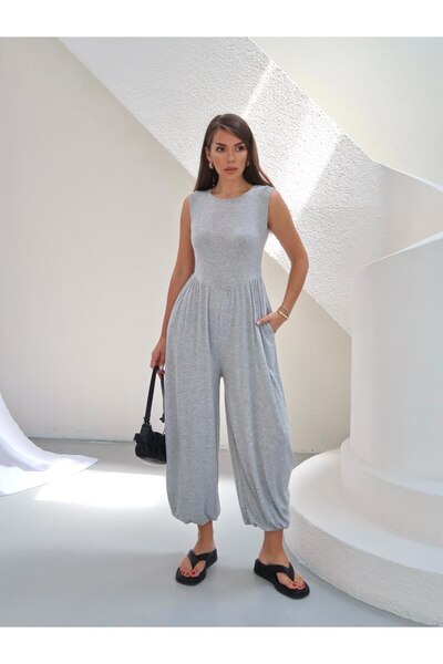 Paw Garage Women's Nare Cotton Ribbed Shalwar Jumpsuit