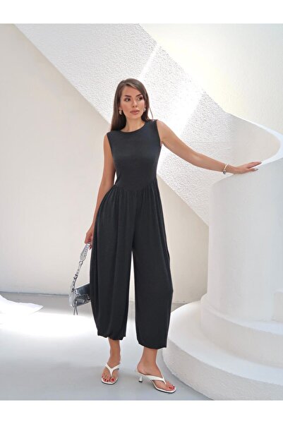 Paw Garage Women's Nare Cotton Ribbed Shalwar Jumpsuit