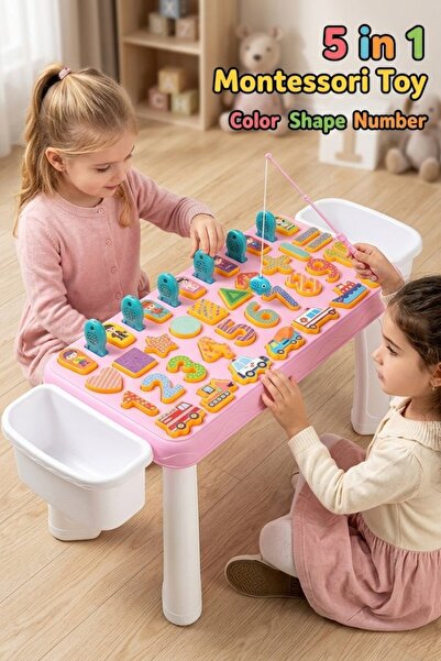 Generic 1 Wooden Montessori Learning Board Number Letter Matching Puzzle Fish...
