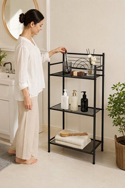 Generic 3 Tier Metal Corner Bathroom Storage Shelf Standing Rack No Drill Wat...
