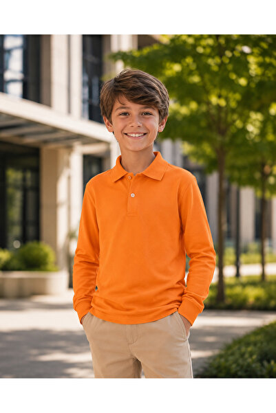 Yalçınoğlu Kids Premium školska polo majica za dečake, 100% pamuk, dugi rukav...