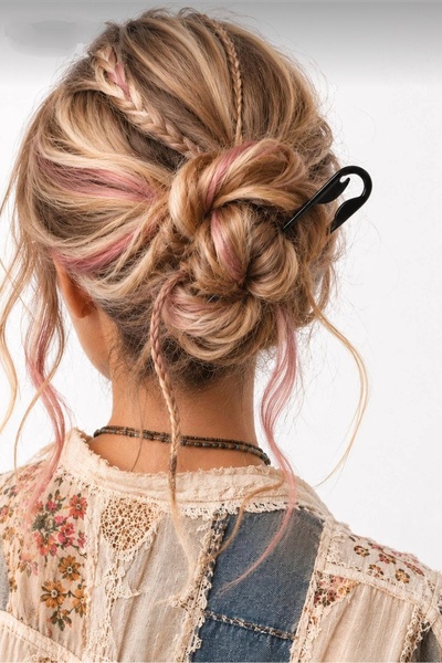 GÜLPEŞE Large Size Paddle Needle Hair Bun Clip