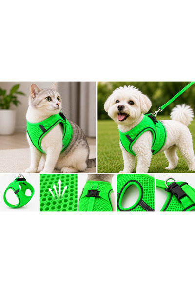 Karamel Pet طوق صدر للقطط والكلاب من قماش شبكي قابل للتنفس مقاس X صغير 32x36 ...