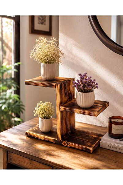 mome design Dekoratif Saksı Standı Saksılık Dekoratif Çiçeklik Eskitme Desen ...
