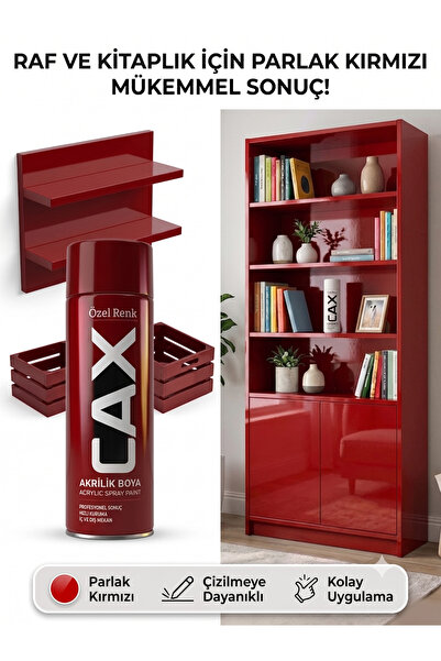 caxcolors CAX Akrilik Sprey Boya 400 ml – Mobilya, Raf, Kitaplık ve Ahşap Hız...