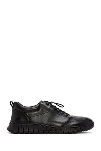 Derimod Fly Men's Black Lace-Up Leather Casual Sneaker Wm680012Dn