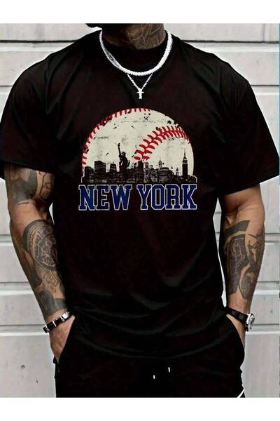k222 New York Retro Baseball Lover Met At Game Day-Shirt Clothes Shirts Stree...