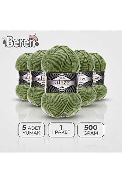 Alize Süperlana Midi - 620 Olive - 5-Pack - 100Gr/170M - Hand Knitting Yarn -...