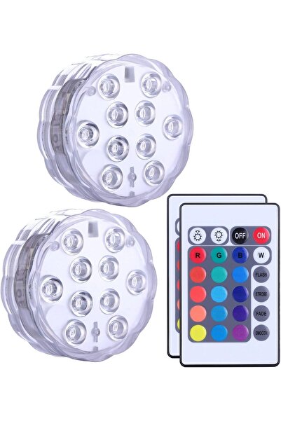 STARSTAR 2-Pack Battery-Powered Submersible RGB LED Pool Lights with Remote &...