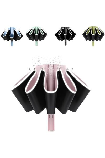 STARSTAR Windproof travel umbrella - Automatic folding umbrella with reflecti...