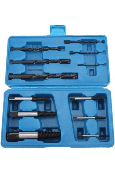 STARSTAR 12-Piece Steel Screw Extractor and Drill Bit Set - Broken Bolt Remov...