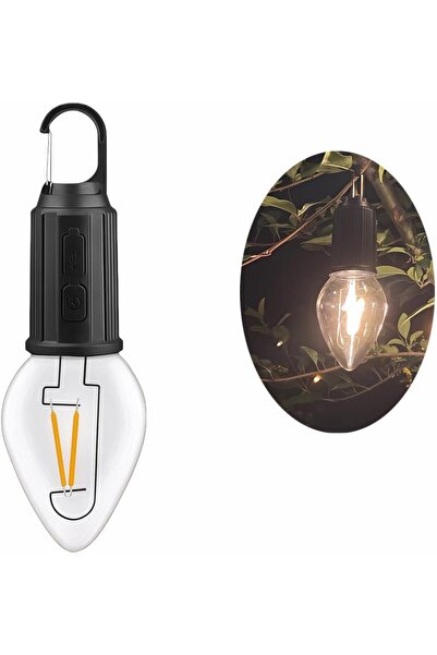 STARSTAR 1-Unit Type C 5W Warm Light Outdoor Rechargeable Spherical LED Bulb ...