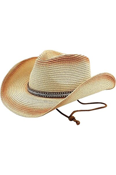 STARSTAR Cowboy hat, Western straw hat, unisex, foldable, wide-brimmed, UV-pr...