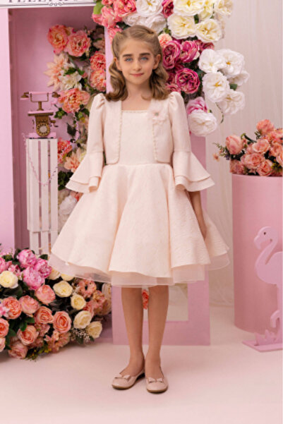 Pamina Girls' Dress – – Tulle Layers with Short Bolero – Jacquard and Tulle w...