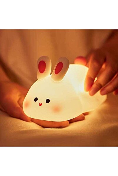 STARSTAR Adjustable brightness LED bunny night light, rechargeable silicone m...