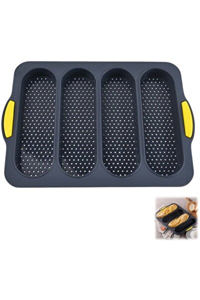 STARSTAR Black Silicone Baguette Bread Baking Mold 33.5x23.5x2.5 cm