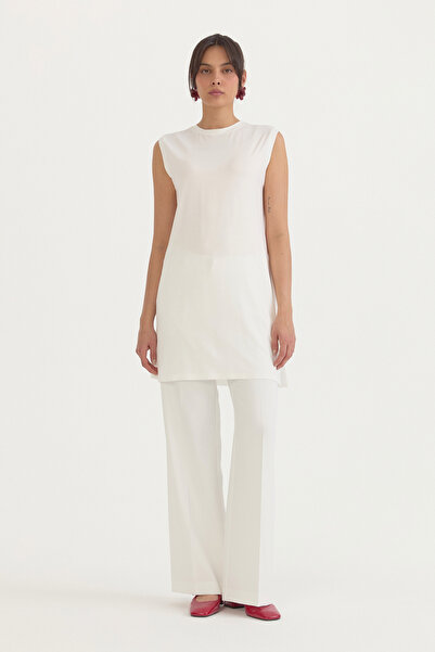 Nihan Sleeveless Combed Cotton Underwear - Ecru