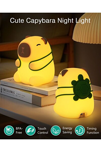 STARSTAR Capybara-shaped night light, rechargeable LED light with USB-C inter...