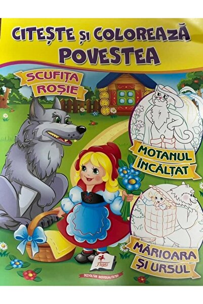 Pegas Citeste si coloreaza povestea: Scufita Rosie, Motanul incaltat, Marioar...