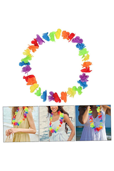 coco shopier Hawaiian Floral Neck Necklace - Colorful Tropical Party Leisi