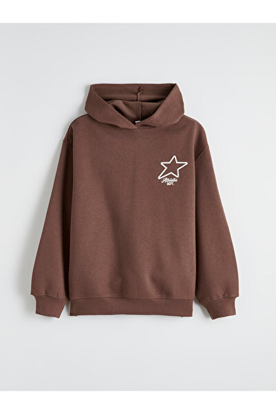 LC Waikiki Hooded Printed Girls' Thick Sweatshirt