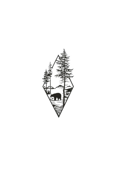 Gabcom Decor perete premium „Bear Forest” din lemn/plexiglas – tablou minimal...