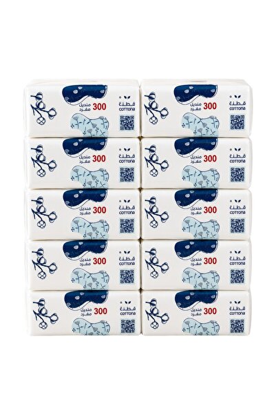 Generic Brand COTTONA Premium Facial Tissue 10 Pack, 300 Sheets, 2-Ply Soft T...