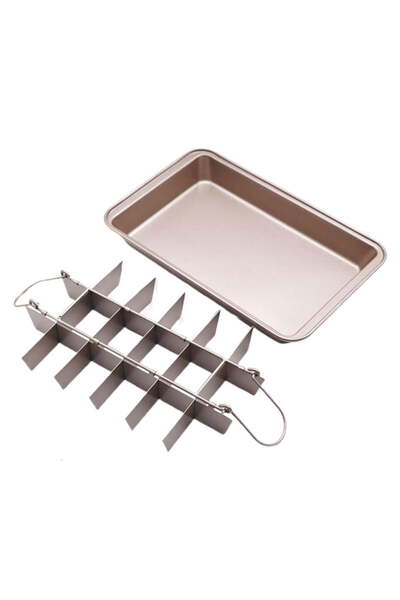 STARSTAR Non-stick brownie baking pan with removable dividers, 18-compartment...