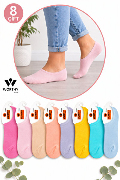 WORTHY SOCKS 8 чифта дамски десенирани памучни невидими чорапи за маратонки