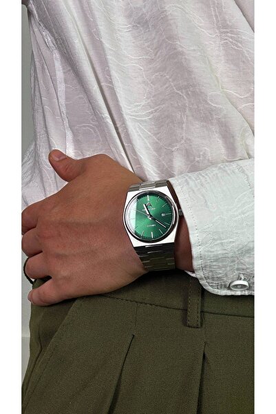 Arvens Vintage Green Dial Silver Men's Wristwatch Stainless Steel Case Steel ...