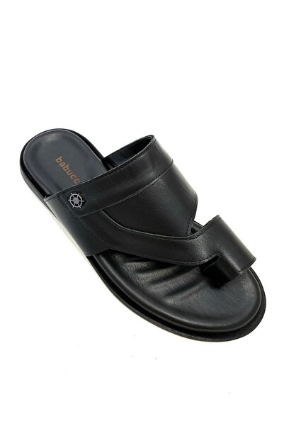 babuccu83 Men's Flip-Flops Genuine Leather Slippers