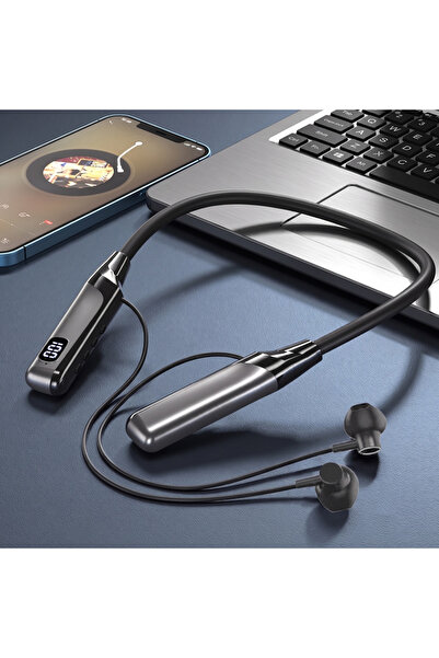 wiks Kablosuz Bluetooth Boyunluk Kulaklık Manyetik Kulaklık Mikrofonlu Rahat ...
