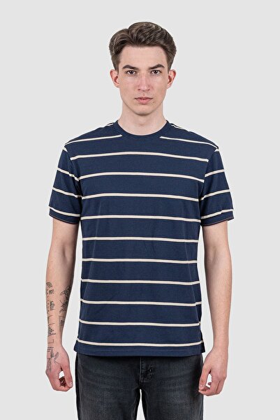 Bakers Men's navy blue t-shirt with Striped 2XL