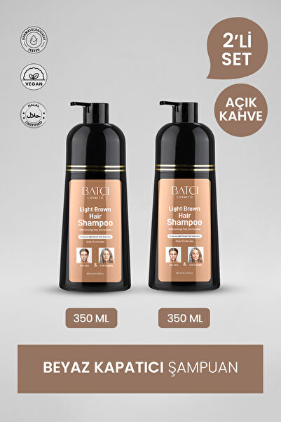 Batçı Beyaz Saçlar İçin Açık Kahve Anında Etkili Saç Boyası Şampuan 350 Ml x ...