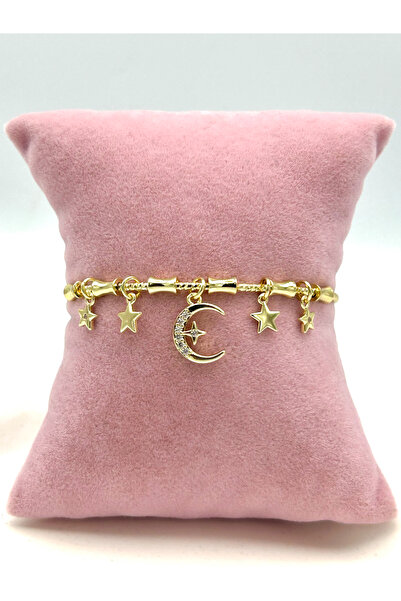 SEHERDEN Women's Bracelet with Crescent and Star Charms - Adjustable
