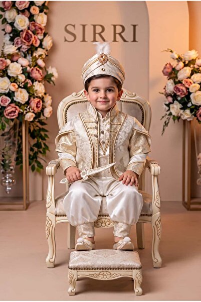 SIRRI Set de circumcizie pentru bebeluși, crem, cu caftan - 6 piese