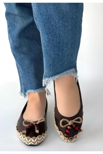 rimex sport wear Ilwe brown leather ballet flats